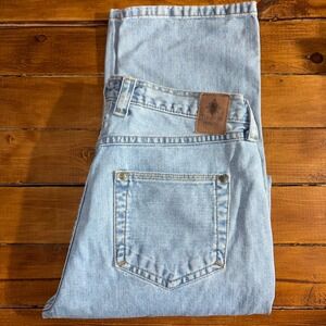 Territory Ahead Jeans Mens 36x34 Light Wash Blue Denim Straight Leg